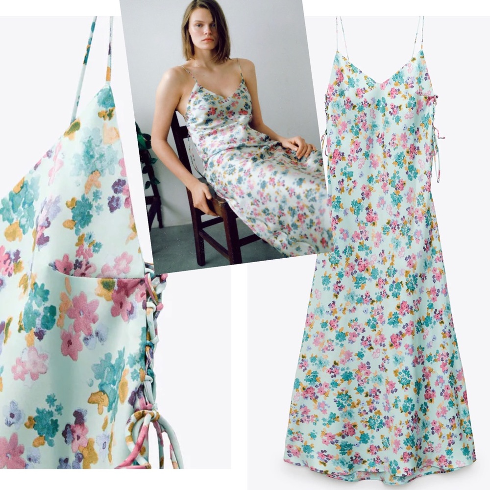 Zara 🍭Host Pick🍭SIDE RUCHING PRINTED DRESS